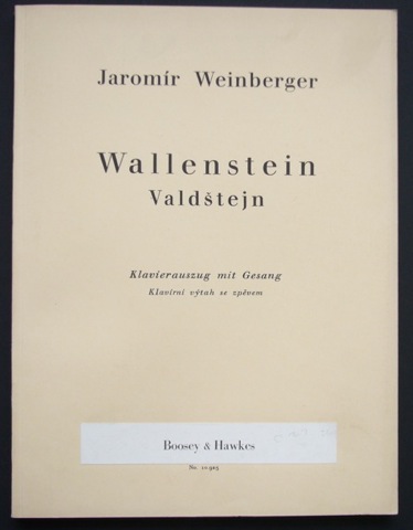 Image for Wallenstein. (Valdstejn). Klavierauszug mit Gesang