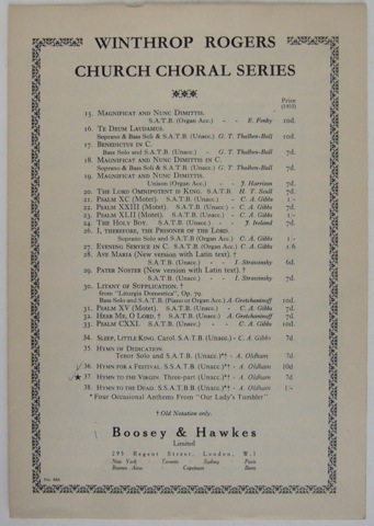 Image for Hymn to the Virgin. SSS and Piano Score