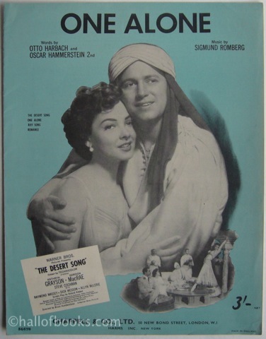 Image for One Alone. From the Romantic Operetta The Desert Song.