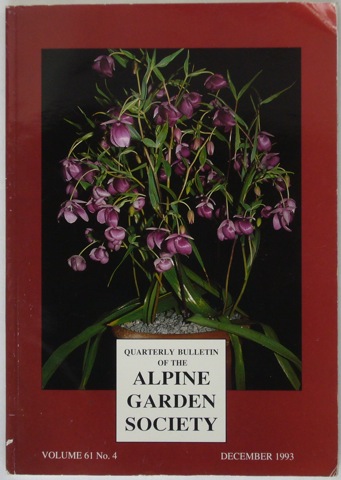 Image for &#34;Quarterly Bulletin of the Alpine Garden Society. Volume 61 No. 4, December 1993&#34;