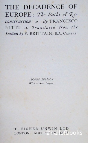 Image for The Decadence of Europe: The Paths of Reconstruction