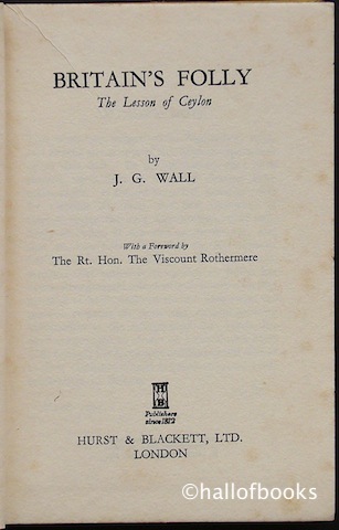 Image for Britain's Folly: The Lesson Of Ceylon