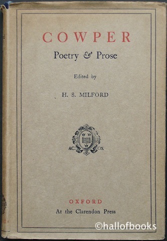 Image for Cowper Poetry and Prose: With Essays By Hazlitt & Bagehot