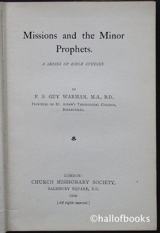 Image for Missions and the Minor Prophets: A Series Of Bible Studies