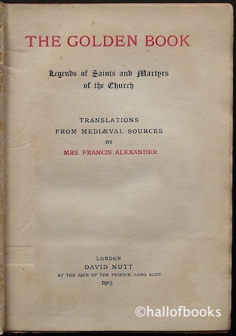 Image for The Golden Book: Legends of Saints and Martyrs of the Chrurch