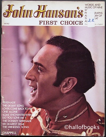 Image for "John Hanson's First Choice: Words and Music of Nine Songs, Photographs and Storyofthe Great Artist"
