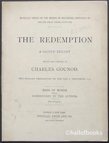 Image for The Redemption: A Sacred Trilogy. Book of Words with a Commentary by the Author