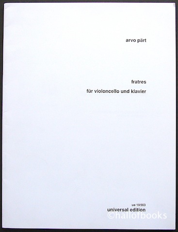 Image for Fratres fur Violoncello und Klavier. Einrichtung und fingersatze von Dietmar Schwalke