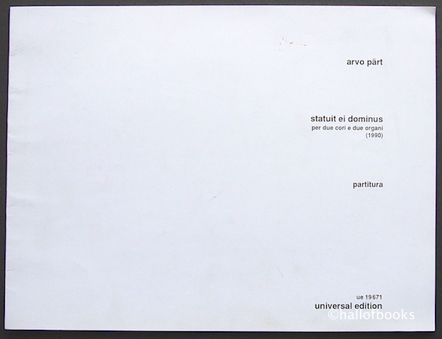 Image for Statuit ei Dominus per due cori e due organi (1990). Partitura