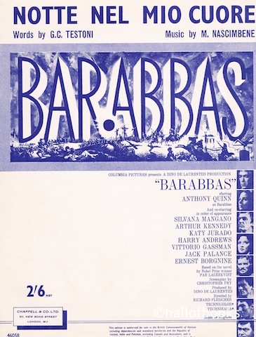 Image for Notte Nel Mio Cuore. From the film Barabbas
