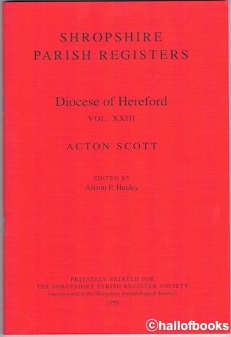 Image for Shropshire Parish Registers: Diocese Of Hereford Vol. XXIII Acton Scott