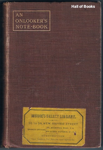 Image for An Onlooker's Note-Book