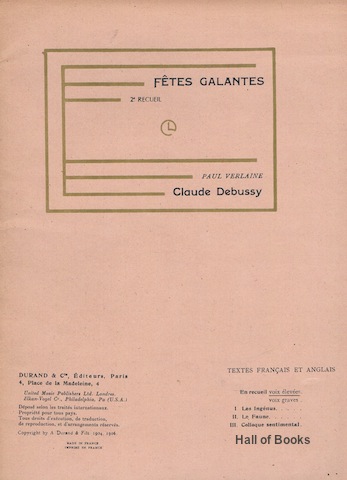 Image for Fetes Galantes: 2nd Recueil. Vocal Score