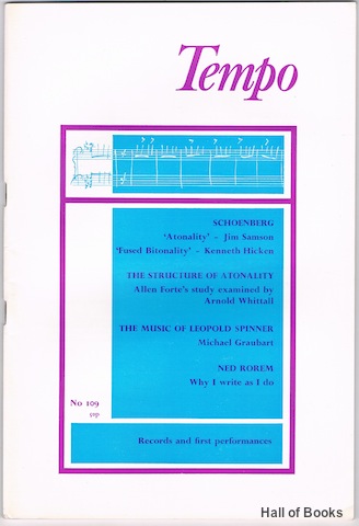 Image for Tempo: A Quarterly Review Of Modern Music. No.109 - June 1974
