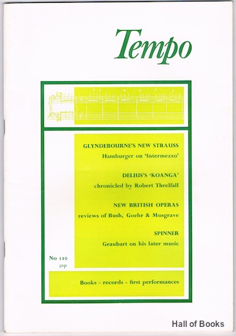 Image for Tempo: A Quarterly Review Of Modern Music. No.110 - September 1974