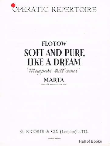Image for Soft And Pure Like A Dream (M'Appari Tutt' Amor). Operatic Repertoire