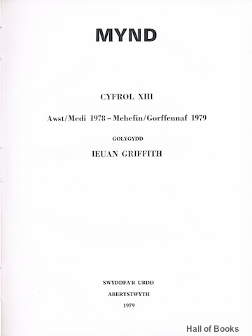 Image for Mynd: Cyfrol XIII 1978-1979