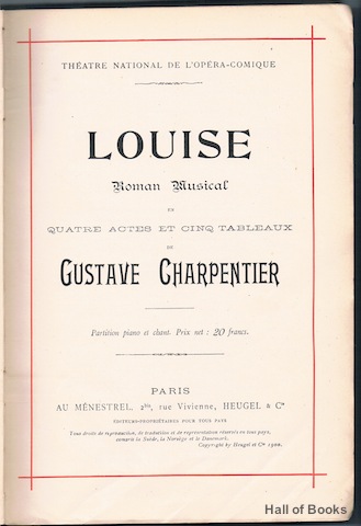 Image for Louise: Roman Musical En Quatre Actes Et Cinq Tableaux. Partition Piano Et Chant