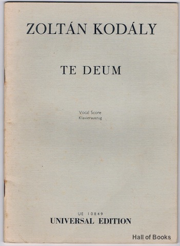 Image for "te Deum: Vocal Score, Klavierauszug"