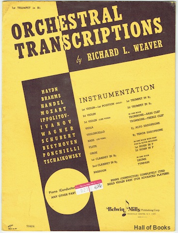 Image for Orchestral Transcriptions: 1st Trumpet In B Flat