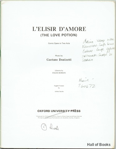 Image for L'Elisir D'Amore (The Love Potion): Comic Opera In Two Acts. Chorus Score