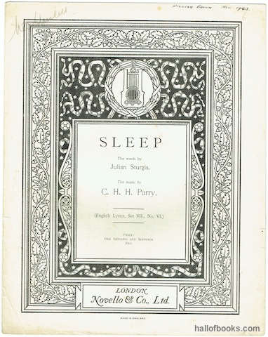 Image for &#34;Sleep (English Lyrics, Set VII,. No. VI.). Vocal Score&#34;