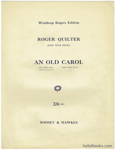 Image for "An Old Carol: Low Voice In D. Song With Piano Op. 25, No. 3. (Winthrop Rogers Edition)"