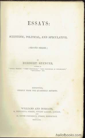 Image for "Essays: Scientific, Political, And Speculative (Second Series)"