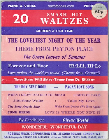 Image for 20 Smash Hit Waltzes: Modern And Old Time. Piano & Vocal