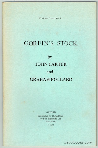 Image for Gorfin's Stock (Working Paper No. 4)