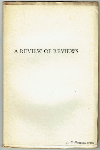 Image for A Review Of Reviews. Part I: An Enquiry; Part II: Wise's Letters