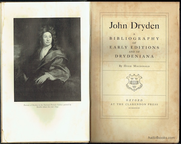 Image for John Dryden: A Bibliography Of Early Editions And Of Drydeniana