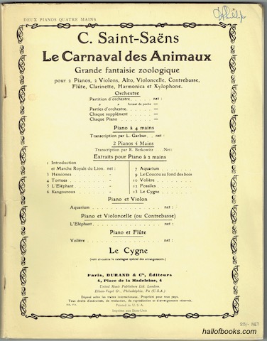 Image for "Le Carnaval des Animaux Grande Fantaisie Zoologique: Deux Piano, Quatre Main (two scores)"
