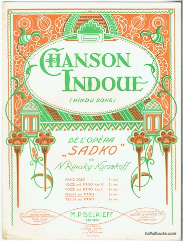 Image for Chanson Indoue (Hindu Song) De Lâ€™Opera Sadko. Violin and Piano