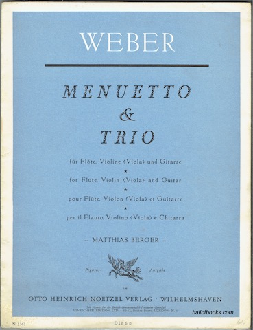 Image for Menuetto & Trio for Flute, Violin (Viola) and Guitar
