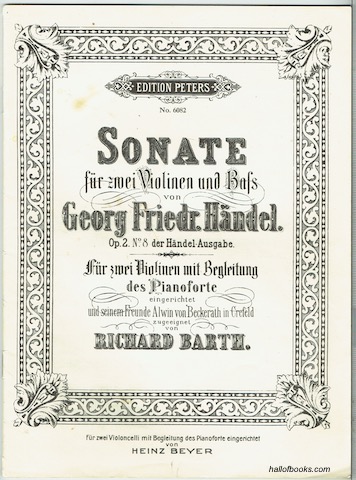 Image for Sonata Op. 28 No. 8 fur zwei Violoncelli mit Begleitung des Pianoforte eingerichtet von Heinz Beyer. (Edition Peters No. 6082)