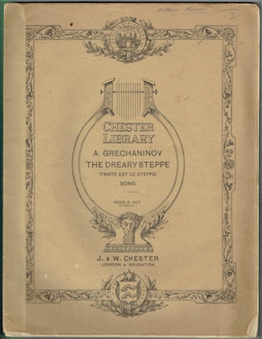 Image for The Dreary Steppe (Triste Elst Le Steppe): Song With Pianoforte Accompaniment