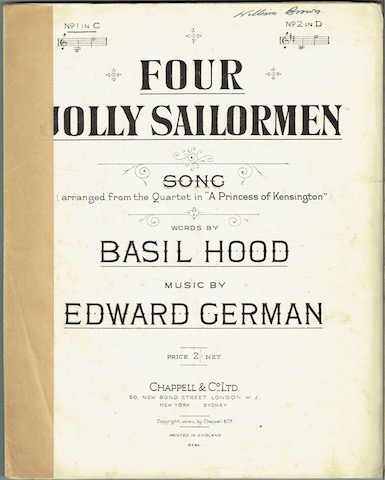 Image for Four Jolly Sailormen, No. 1 in C. (Song Arranged From The Quartet in 'A Princess Of Kensington').