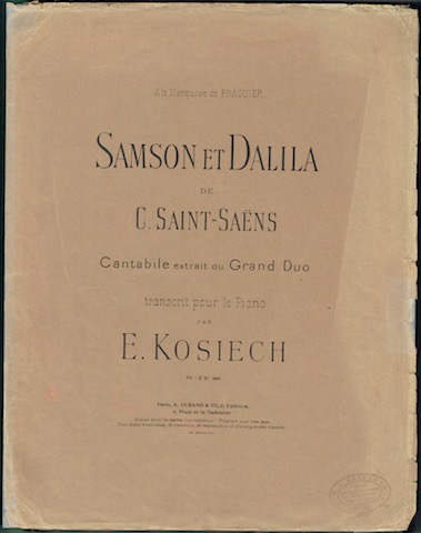 Image for Samson Et Dalila: Cantabile Extrait Du Grand Duo Transcrit Pour Le Piano Par E. Kosiech