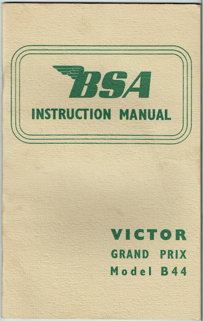 BSA Instruction Manual: Victor Grand Prix Model B44 Image for BSA Instruction Manual: Victor Grand Prix Model B44