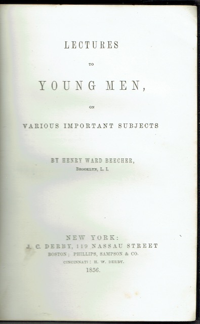 Image for Lectures To Young Men On Various Important Subjects