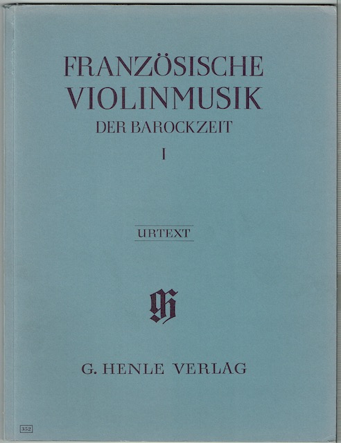 Image for Franzosische Violinmusik Der Barockzeit, Band I. Urtext