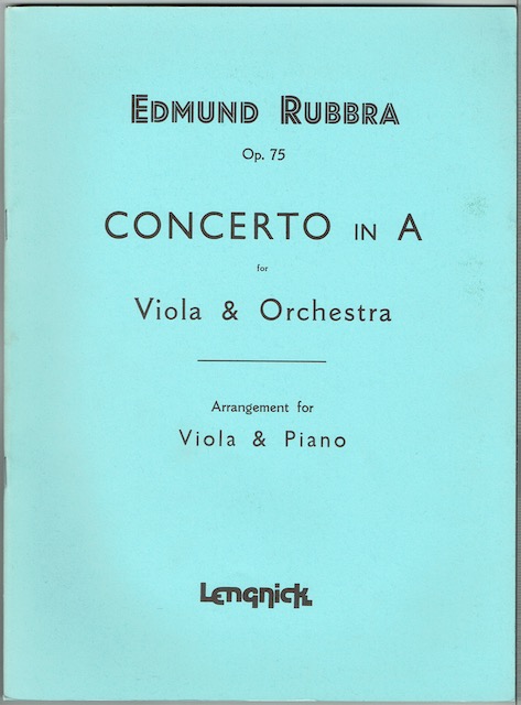 Image for Concerto In A For Viola & Orchestra (Op. 75): Arrangement For Viola & Piano