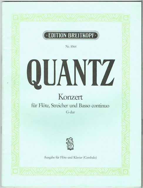 Image for Concerto for Flute, Strings and Basso continuo in G major. Edition For Flute And Piano QV5:174. (Edition Breitkopf Nr. 8564)