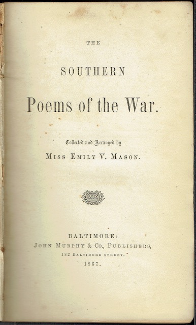Image for The Southern Poems Of The War