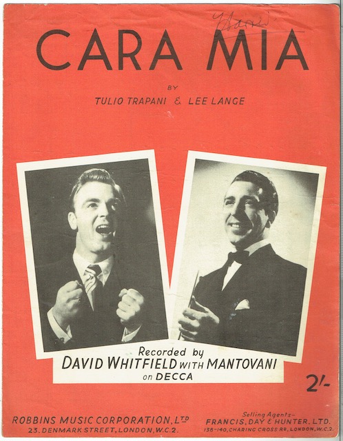 Image for Cara Mia (recorded by David Whitfield with Mantovani)