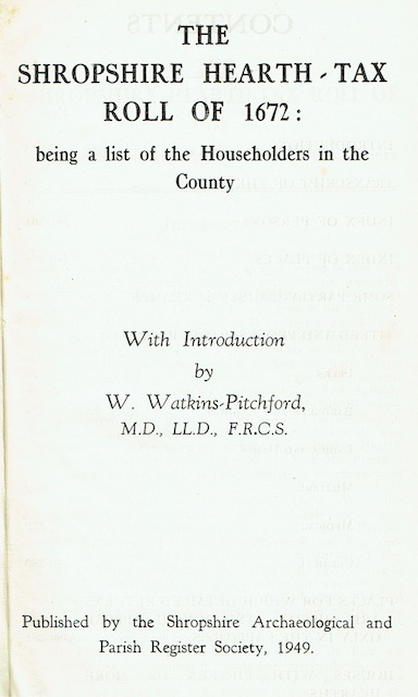 Image for The Shropshire Hearth-Tax Roll Of 1672: Being A List Of The Householders In The County