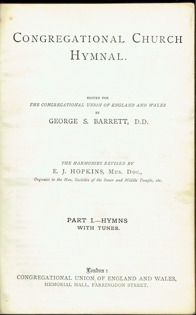 Image for Congregational Church Hymnal Part I: Hymns With Tunes