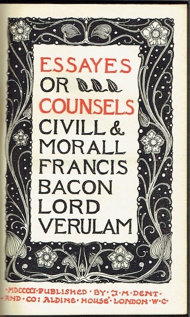 Image for Essays Or Counsels Civill & Morall