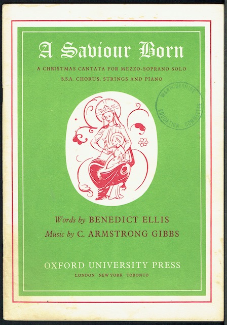 Image for A Saviour Bourn: A Christmas Cantata For Mezzo-Soprano Solo, S.S.A. Chorus, Strings And Piano. Vocal Score